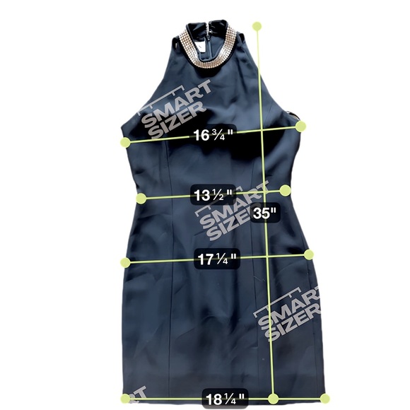 TOOTSIES Black Rhinestone Halter Mini Dress Soirée or Wedding Guest look - Picture 6 of 7